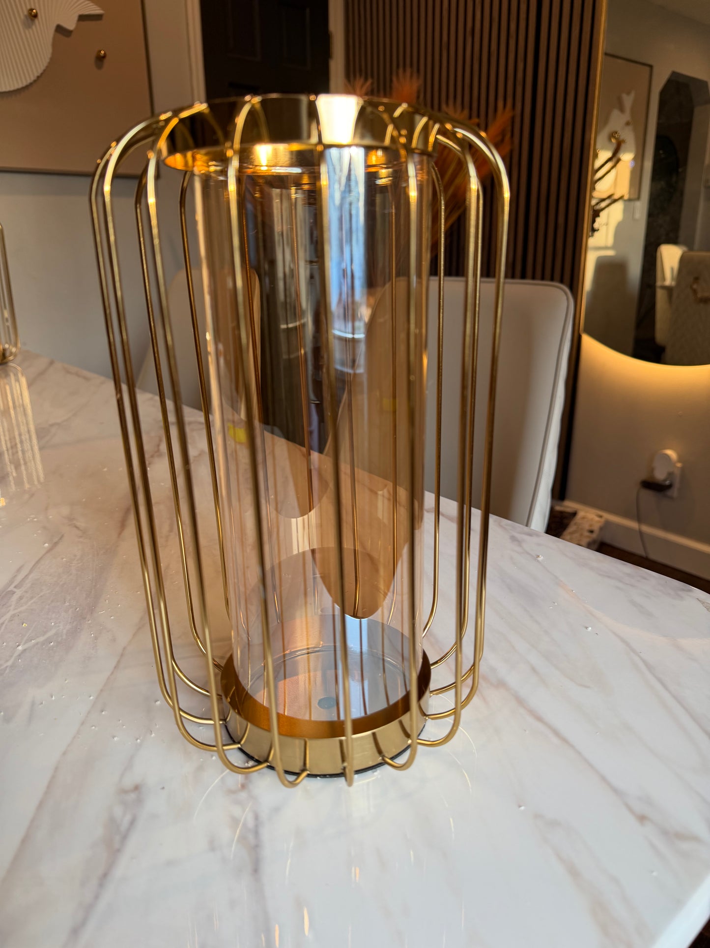 Gilded Lantern Vase - Tall