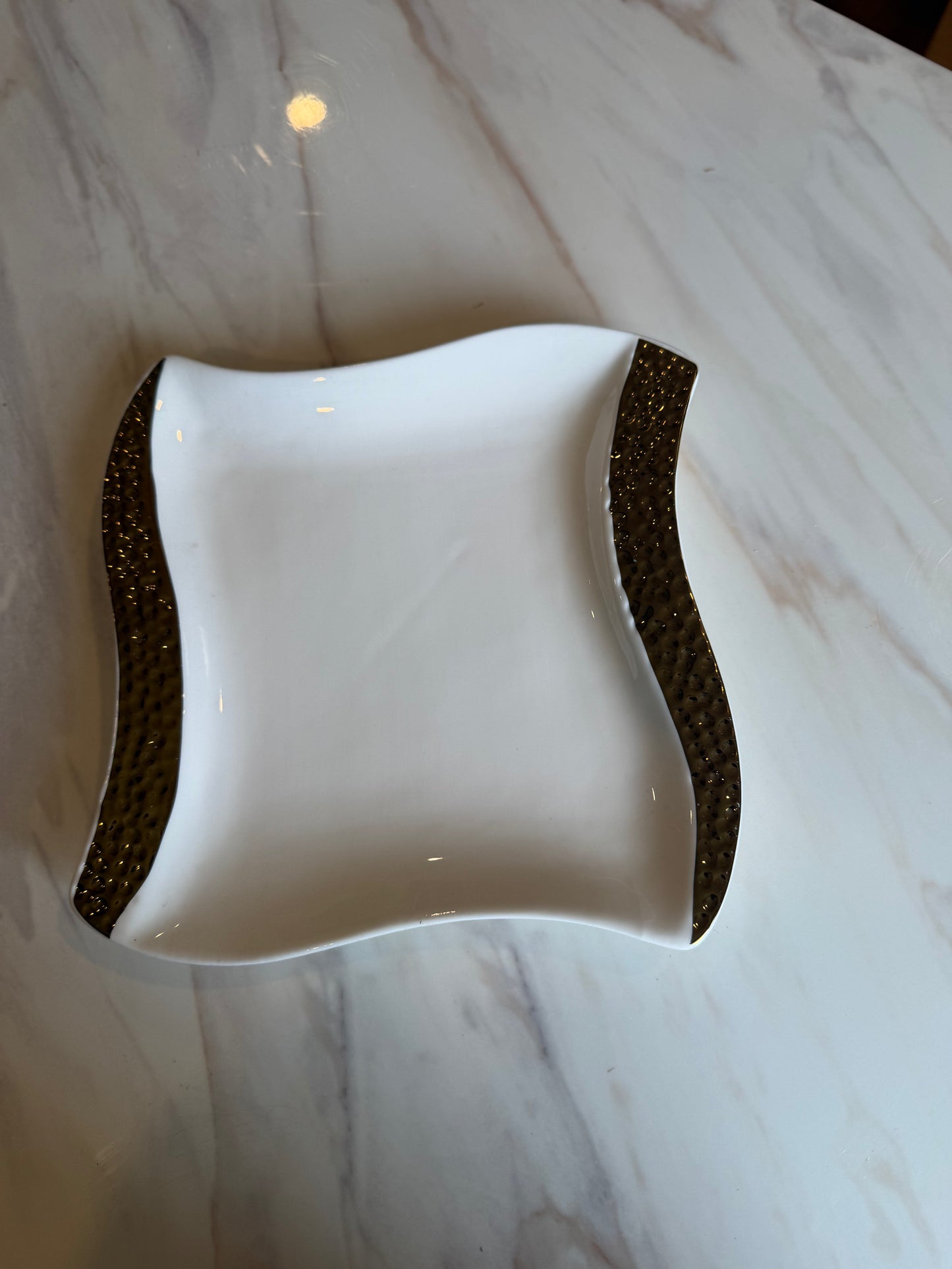 Gilded Wave Serving Tray Set - 3 Piece