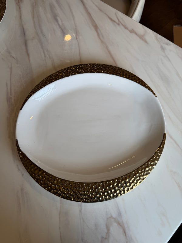 Gilded Wave Round Plate set - 4 Piece