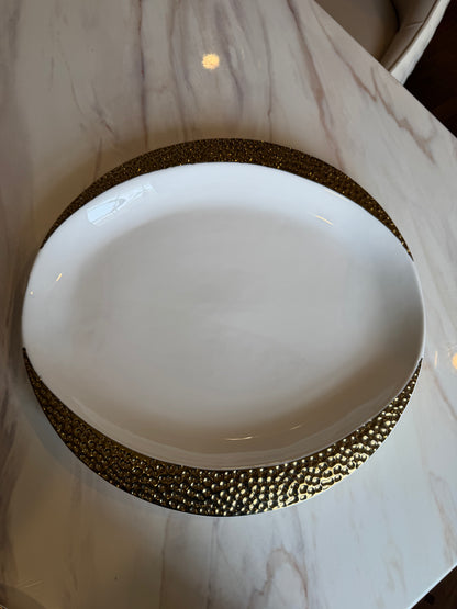 Gilded Wave Round Plate set - 4 Piece