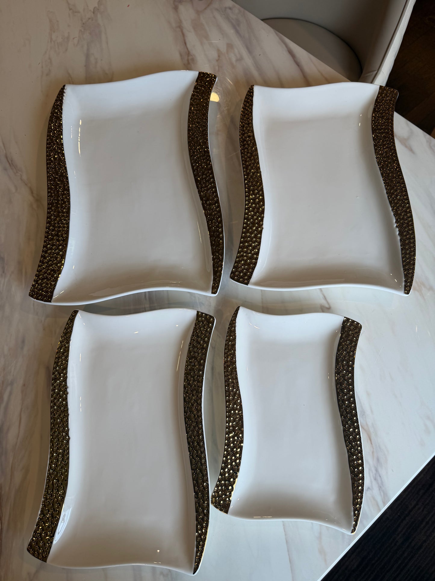 Gilded Wave Platter Set - 4 Piece