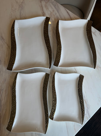 Gilded Wave Platter Set - 4 Piece