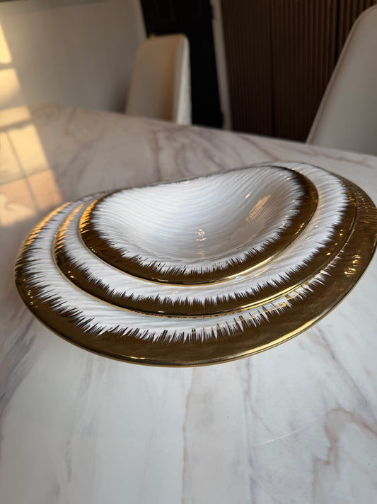 Aurum Gilded Plate Set - 3 Piece