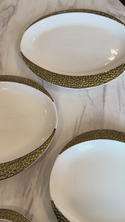Gilded Wave Round Plate set - 4 Piece