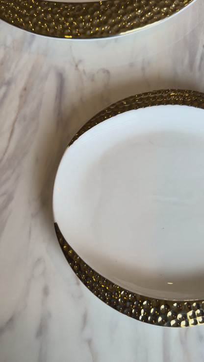 Gilded Wave Round Plate set - 4 Piece