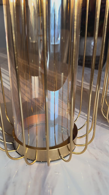 Gilded Lantern Vase -Short