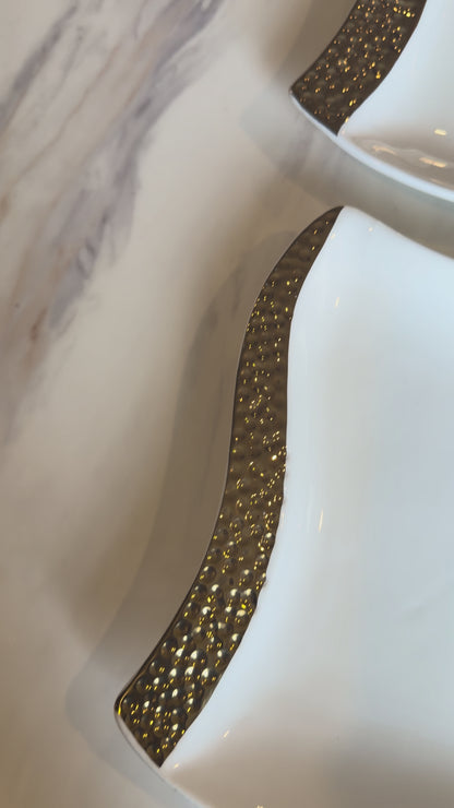 Gilded Wave Serving Tray Set - 3 Piece